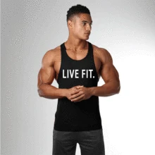 GYMS Tank Top Mens Bodybuilding Stringer Power Vest Fitness Singlet Sleeveless Crossfit Shirt Muscle Workout Cotton