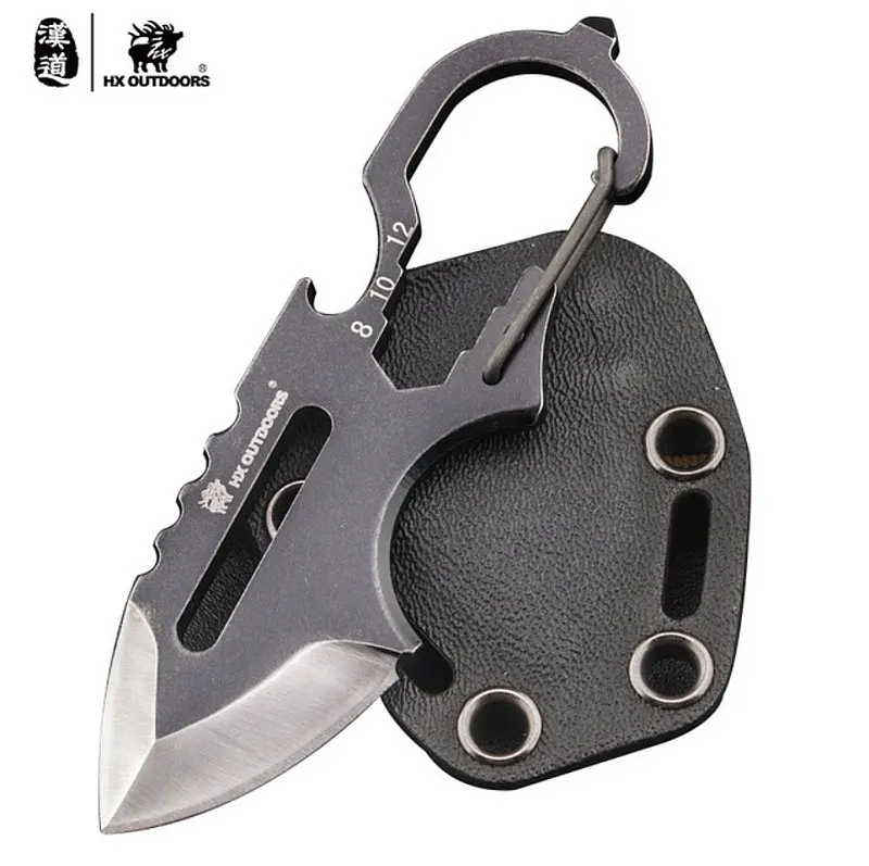 

HX OUTDOORS Edc knife Survival Hunting Tool Pocket Tactical Neck Knives 4Cr13MoV Steel Camping Outdoor Tools With KYDEX