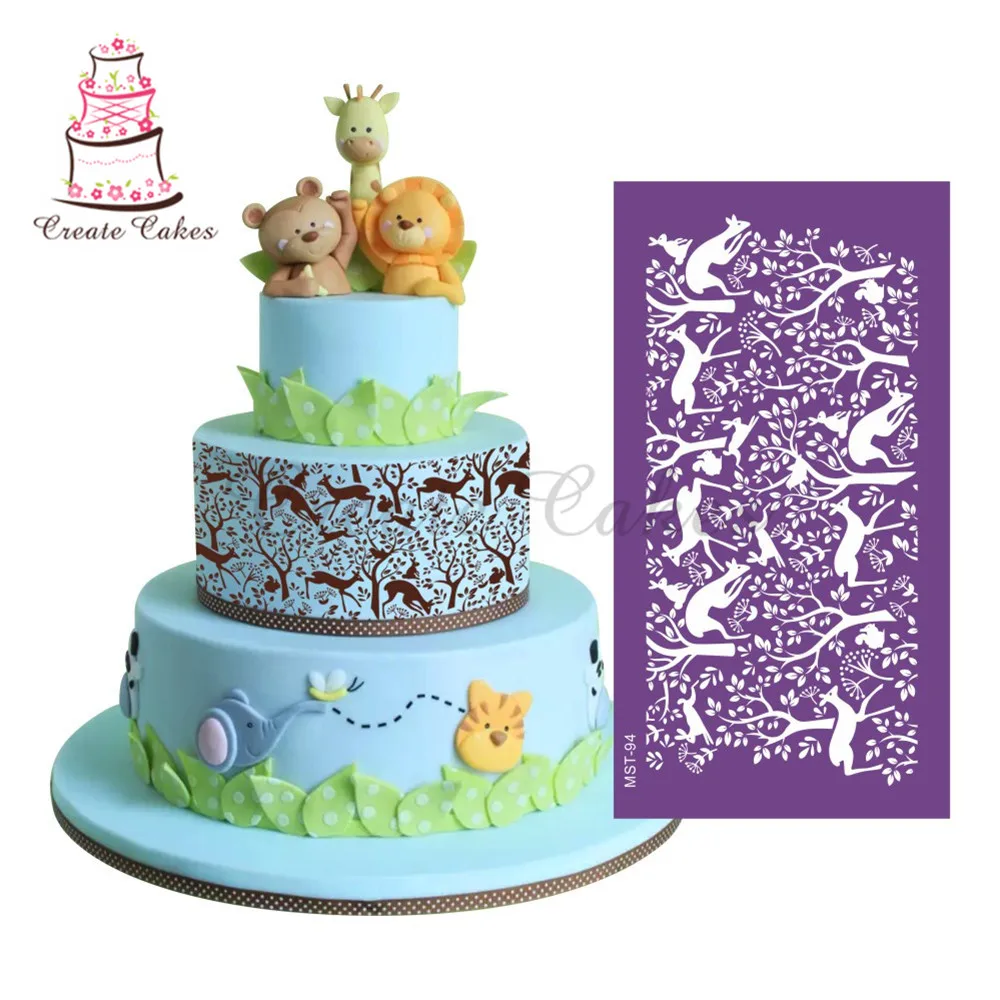 

Cute Deer Cake Stencil Mesh Stencils For Wedding Cake Border Stencils Fondant Mould Cake Decorating Tool Cake Mold For Chirstmas