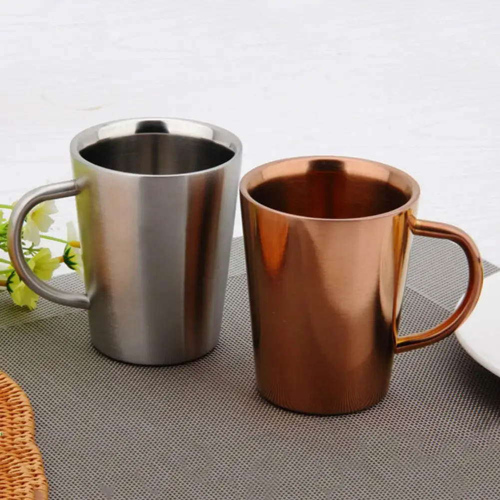 

1 Pc Stainless Steel Double Wall Heat Resistance Drinks Coffee Mug Container Holder