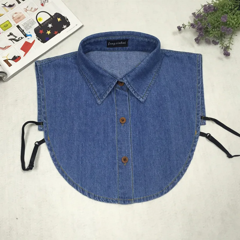 Fashion Denim Fake Shirt Collar Women Classic Detachable Collars Denim