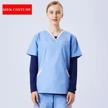 Новые женские хирургические больничные наборы скрабов доктор униформа медсестры стоматологическая клиника салон красоты медицинские скрабы с коротким рукавом FRSS1713