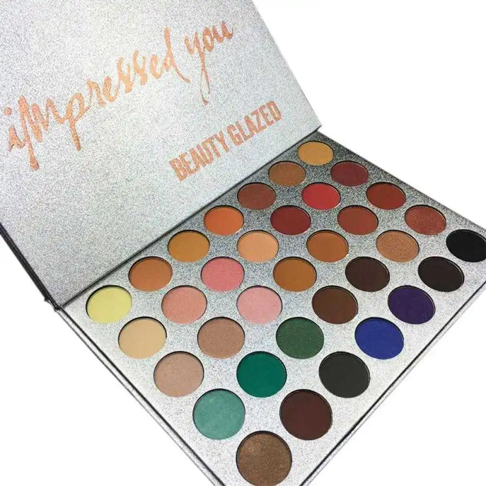

BEAUTY GLAZED 35 Colors Shimmer Matte Eyeshadow Pallete Waterproof Natural Matt Luminous Pigmnet Powder Eyeshadow Makeup Palette