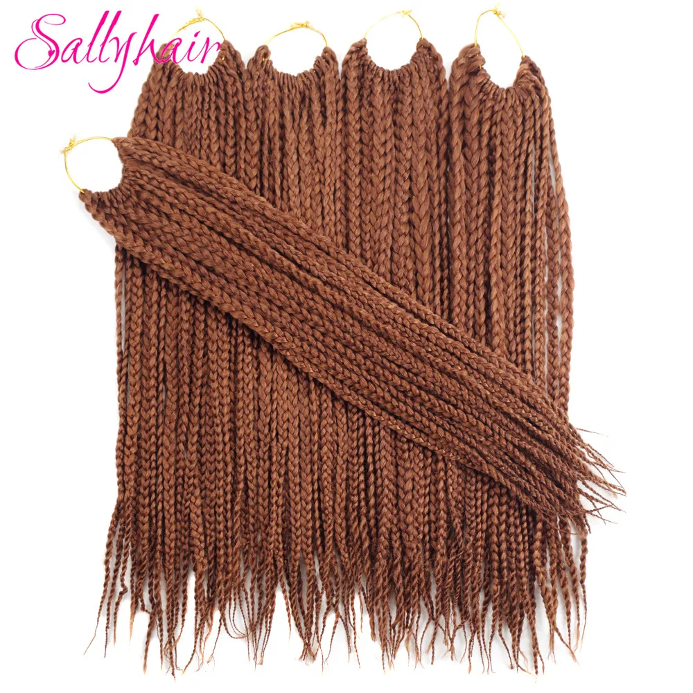 Sallyhair Brands 3X Afro Box Braids 22inch 22 Pcspack Synthetic Crochet Ombre Tow Tone Braiding Hair Extensions Black Brown Bug (30)