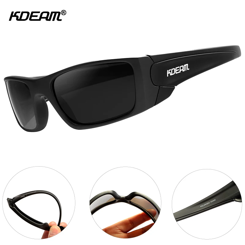 Najtaniej KDEAM Unisex prostokątne okulary polaryzacyjne dla mężczyzn bieganie wspinaczka sport okulary TR90 prawdziwe powlekane szkła ramki
