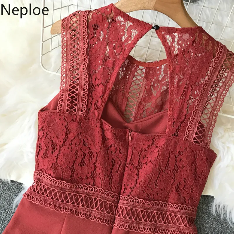 Neploe кружева лоскутное Для женщин Комбинезоны Лето Chic o образным вырезом без
