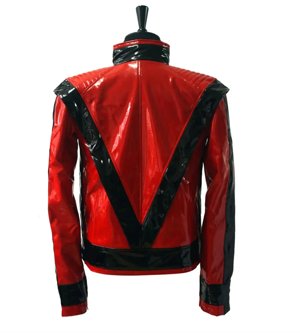 Большие размеры, XXS-4XL, редкий МД Майкл Джексон, красный, искусственная кожа, это триллер, куртка в стиле панк, облегающая верхняя одежда, мотоциклетный стиль