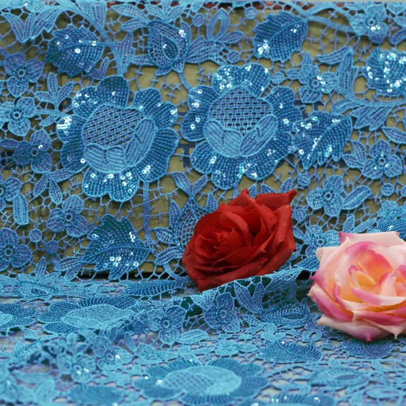 

nigerian dentelle Blue african lace fabric 2018 high quality fabric Blue turquoise lace dress swiss voile lace in switzerland
