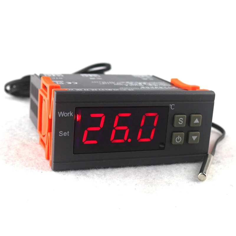 Цифровой мини-контроллер температуры Термостат Регулятор 10A 110V 220V 12V Термостат светодиодный дисплей NTC датчик защита от задержки