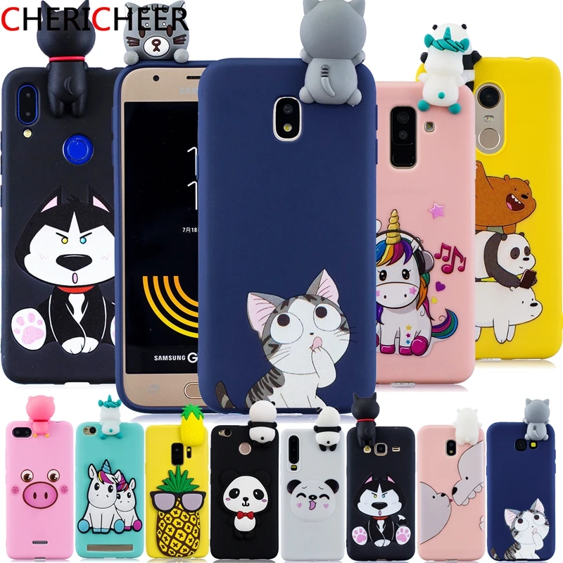 3D Toys Silicone Case For Samsung Galaxy J7 2017 Candy Color Cartoon Cover Pro J730 Phone Cases |