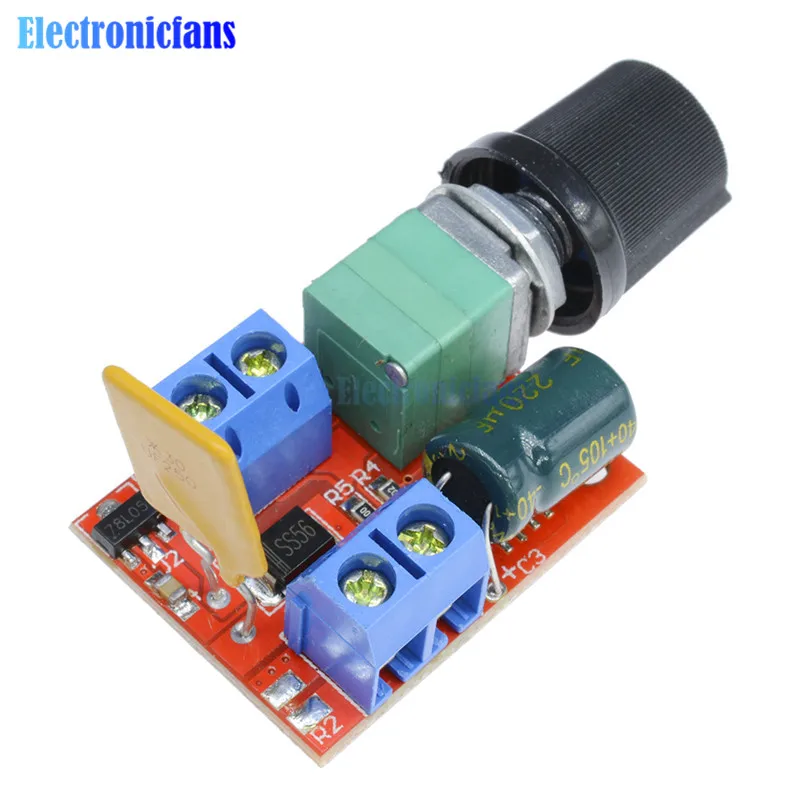 

Mini 5A PWM Max 90W DC Motor Speed Controller Module DC-DC 3V-35V Speed Control Switch LED Dimmer