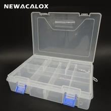 Double Transparent PP Toolbox Electronic Plastic Parts Box for Tool SMD SMT Container Screw Hardware Component