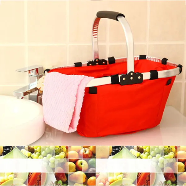 

Practical Home Storage Baskets Waterproof Foldable Eco-friendly Reusable Shopping Bags Grocery Picnic Hand Basket