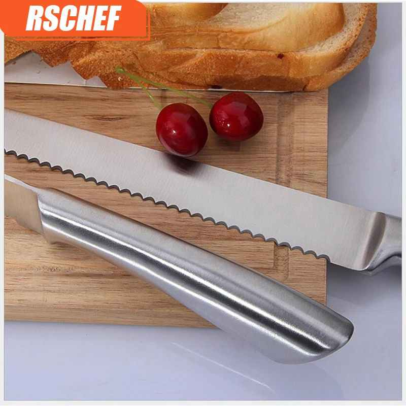 1pcs 8inch Baking Tools bread knife Hollow steel handle Tooth cutter