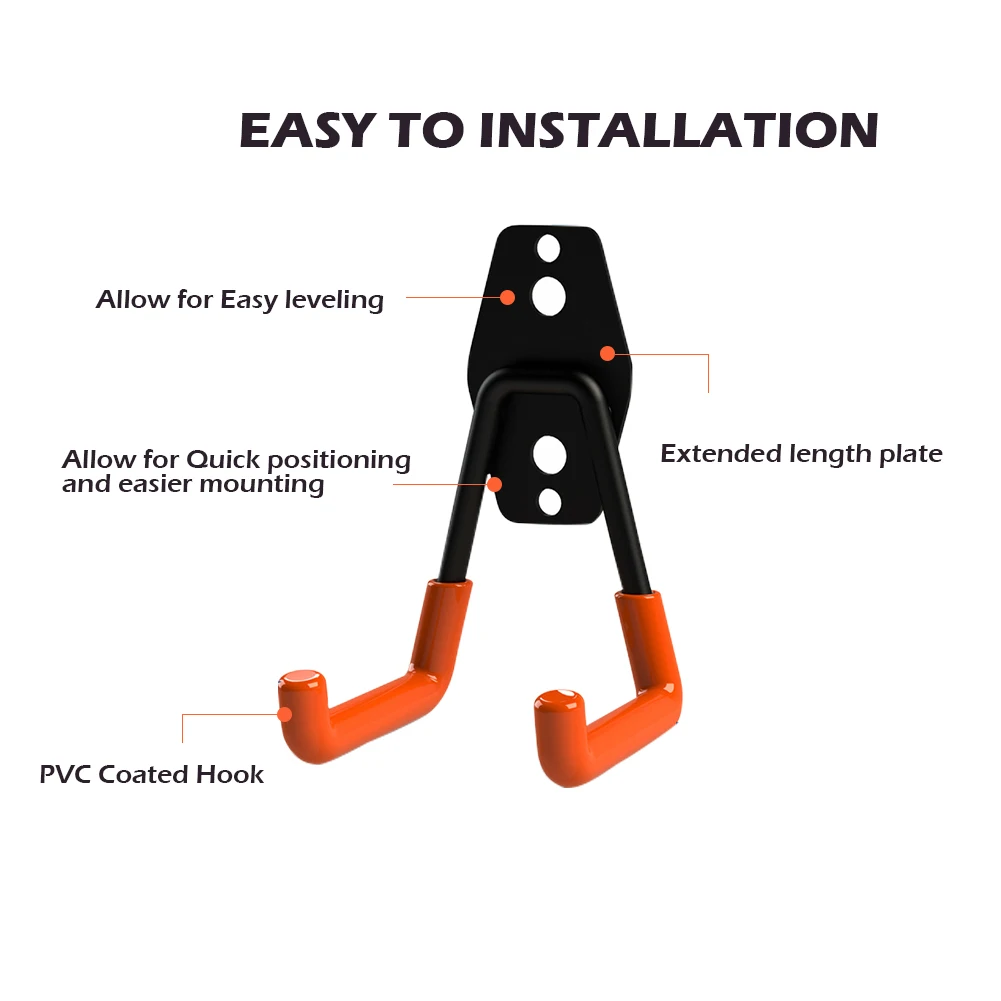 Настенное крепление для гаража, велосипедная вешалка, крюк, сверхпрочные металлические крючки для подвешивания, инструменты для хранения, инструменты для хранения, крючки для органайзера с винтами