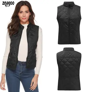 

Women Casual Sleeveless Solid Cardigan Zipper Vest With Loose Pockets, Button Autumn, Winter Front Pockets