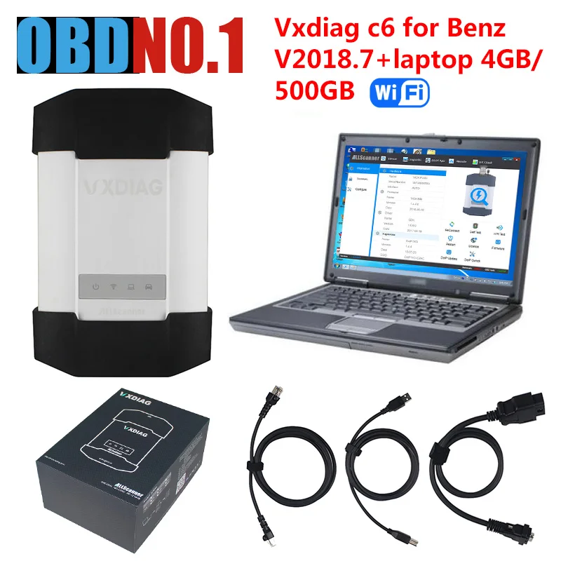 VXDIAG C6 DOIP OBD2 Diagnostic Tool forBenz WIFI ForMercedes forBenz Car and Truck VXC PLUS Laptop EVG7 D630 better than STAR C4