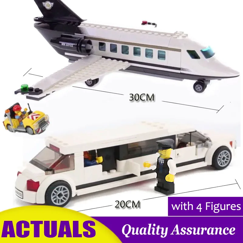 

Airport VIP Service 02044 60102 Building Blocks Private Plane Limousine Bricks Compatible legoed Enlighten DIY Kids Toys