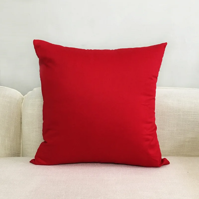 Red Color Cushion Cover Cotton Throw Pillow Case Solid Color Cushions