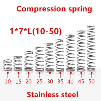 

20pcs/lot 1*7*10/15/20/25/30/35/40/45/50mm spring 1mm stainless steel Micro small Compression spring