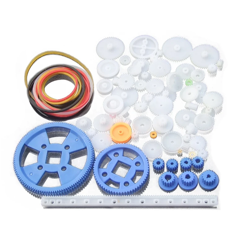 FBIL 80Pcs Plastic DIY Robot Gear Kit Gearbox Motor Gear Set For DIY
