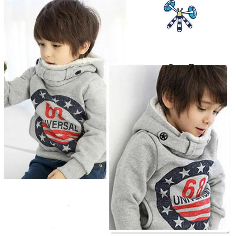 

3-8 Years Old Children's Clothing Spring New Korean Long-sleeved Cashmere Hooded Sweater Cartoon