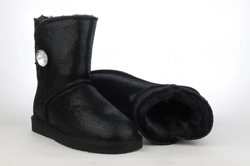 Модные женские зимние ботинки; модель года; зимние водонепроницаемые ботинки из натуральной коровьей кожи; теплые женские ботинки; женская обувь на нескользящей резиновой подошве