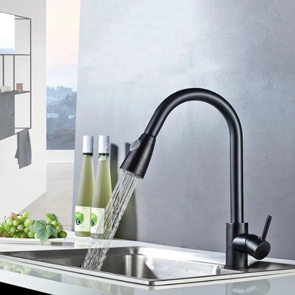 BAOLINLONG Pull Out Brass Kitchen Faucets Cozinha Swivel Spout Kitchen Sink Faucet Tap BAOLINLONG Pull Out Brass Kitchen Faucets Cozinha Swivel Spout Kitchen Sink Faucet Tap