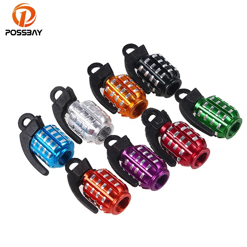 

POSSBAY 2X Bomb Universal Car Motorcycle Wheel Tyre Tire Valve Stems Air Dust Cover Caps For Bicycle Truck MTB Dustproof Caps