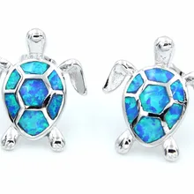 Синие/белые морские черепахи серьги гвоздики Прямая с ePacket