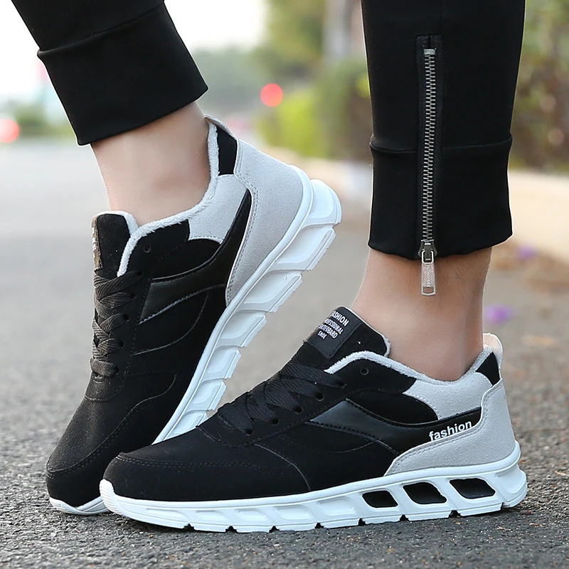 

New Men Winter Shoes High Quality Plush Warm Comfortable Men's Cotton Shoes Fashion Male Wear-resisting Non-slip Casual Sneakers
