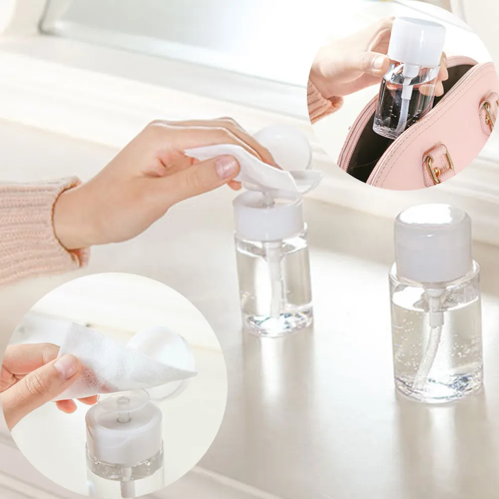 Портативный пластиковый дозатор бутылки для ногтей Ацетон лак для снятия макияжа маникюрный дорожный флакон 150 мл/100 мл& xs