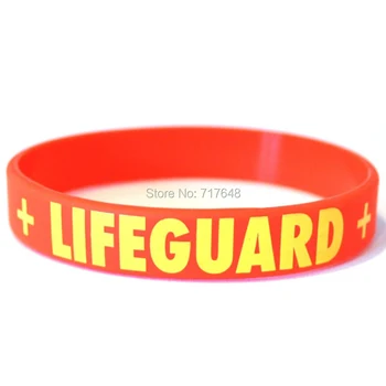 

100pcs life guard wristband silicone bracelets free shipping by FEDEX