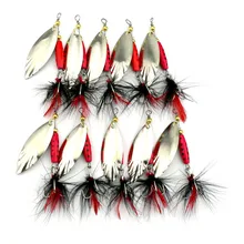 10PCS set 4 font b fishing b font hooks hard metal sequin spinner spoon font b