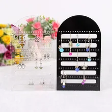 Высококачественный акриловый полый стенд для сережек полка 126 отверстия для сережек держатели шпилек подставка для 63 пар витрина для серёжек