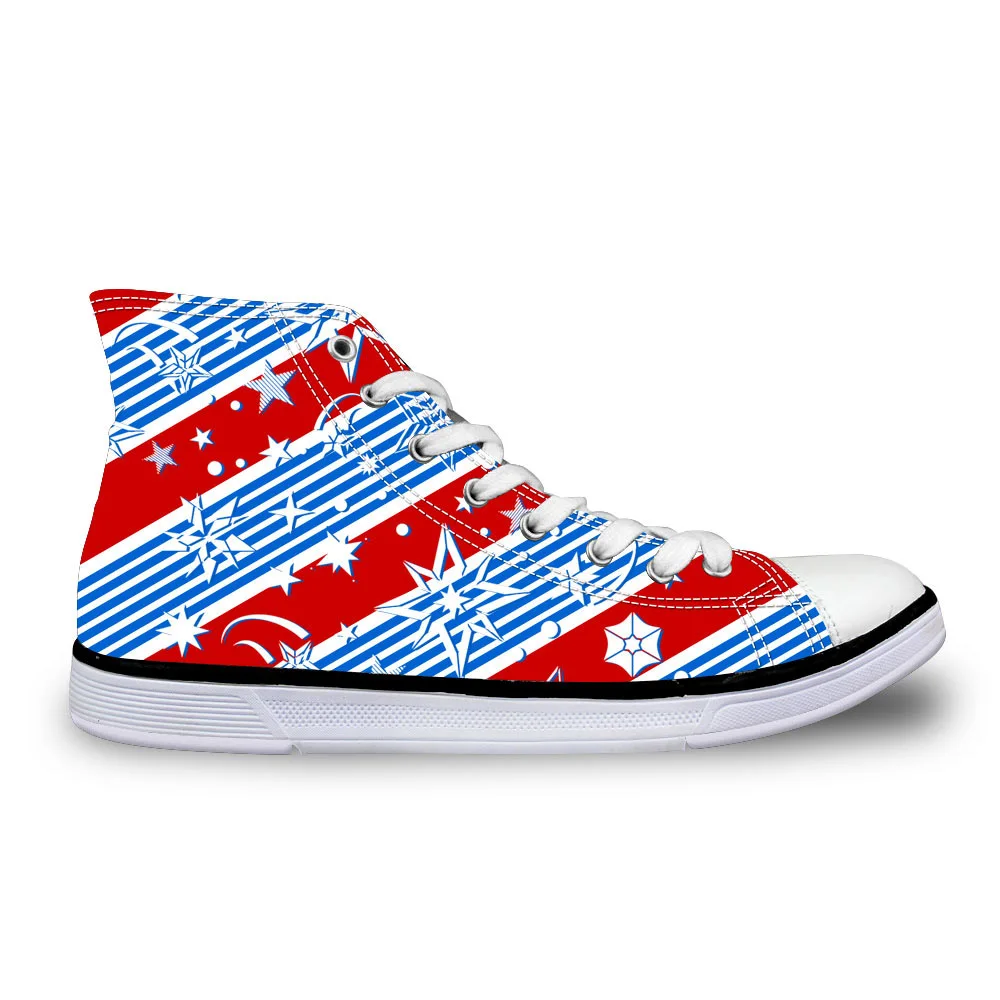 

Noisy Designs Woman Fashion 2018 Casual Canvas Shoes Star Stripe paint Pattern Comfortable Shoes Flats Spring Autumn