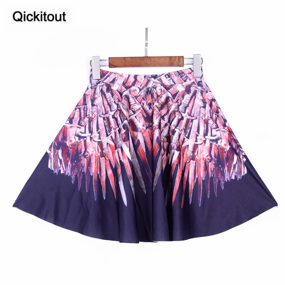 Qickitout юбки горячие продажи сексуальные фитнес женские элегантные интенсивные пули юбки с цифровым принтом Прямая
