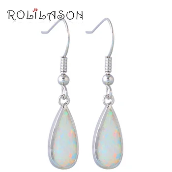 

Charismatic Fashion 2016 New Sterling Silver Overlay White Fire Opal earrings Cute jewelry OE573