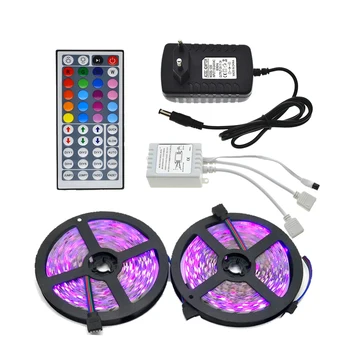 

10M LED Strip Light 5050 RGB 600LED Flexible Strip Light Set + 44Keys Remote Controller + 12V 3A Power Supply Adapter