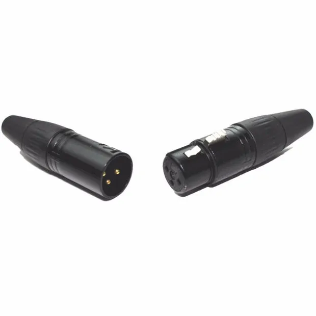 

5set 3 pin XLR Audio Cable Connector MIC Gold Plated male to female adapter jack