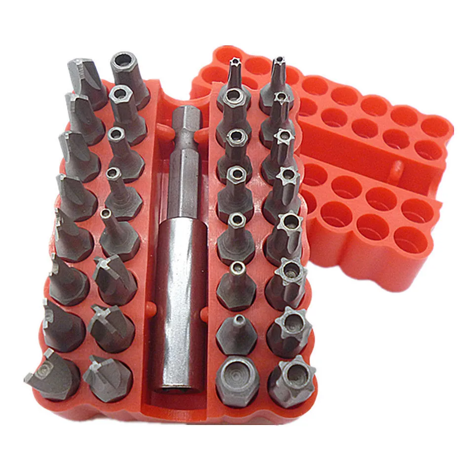 33pcs Security Bit Set Tamper Proof Torx Spanner Screwdriver Star Hex Holder DT