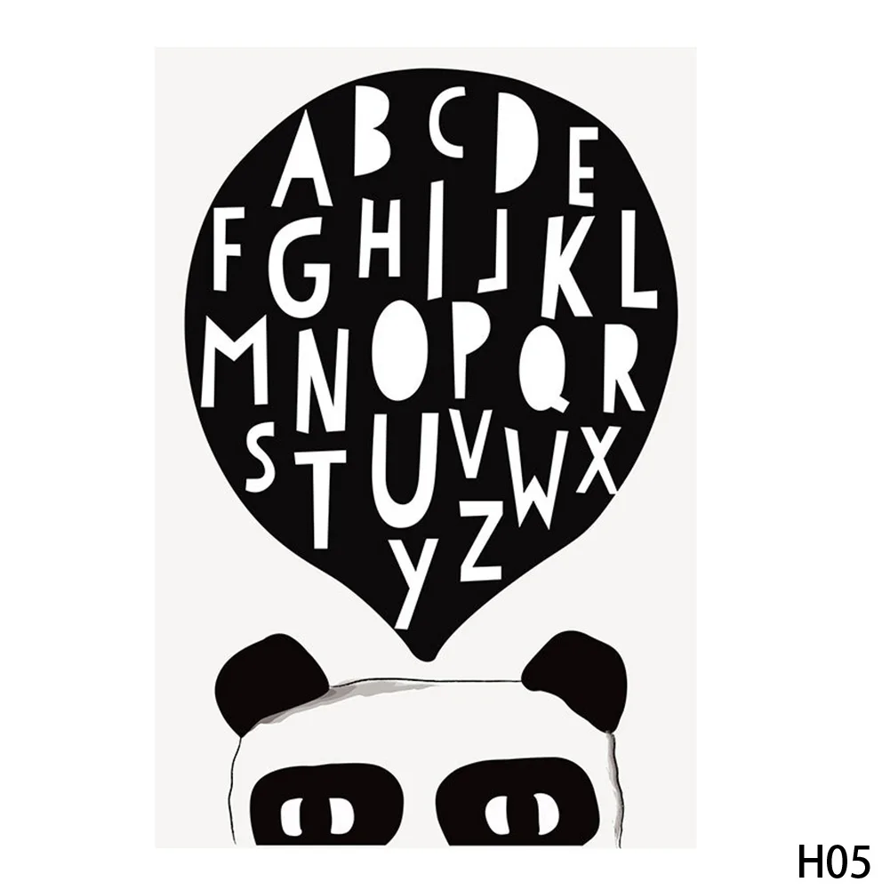 New Simple Lucu Kartun Hewan Kanvas Lukisan Art Print Poster Gambar