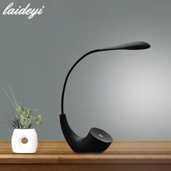 

LAIDEYI USB Rechargeable Touch Sensor Switch Desk Lamp Moon-Shaped Reading LED Lamp Flexible Adjustable Decorative Table Lamp