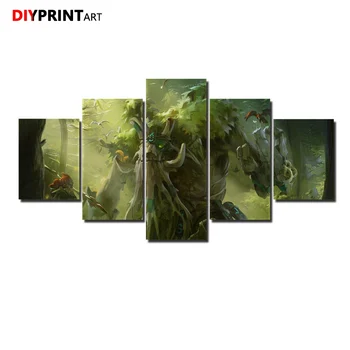 

DOTA2 Enchantress Treant Protector 5 Pieces Wall Painting Canvas Paintings for Bedroom Decoration A1537