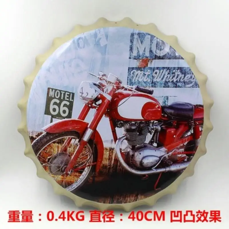 New arrival tin sign &quotRed Motorcycle&quot Vintage Metal Painting Beer cap Bar pub Wallpaper Decor Retro Mural Poster Craft 40x40 CM | Дом и