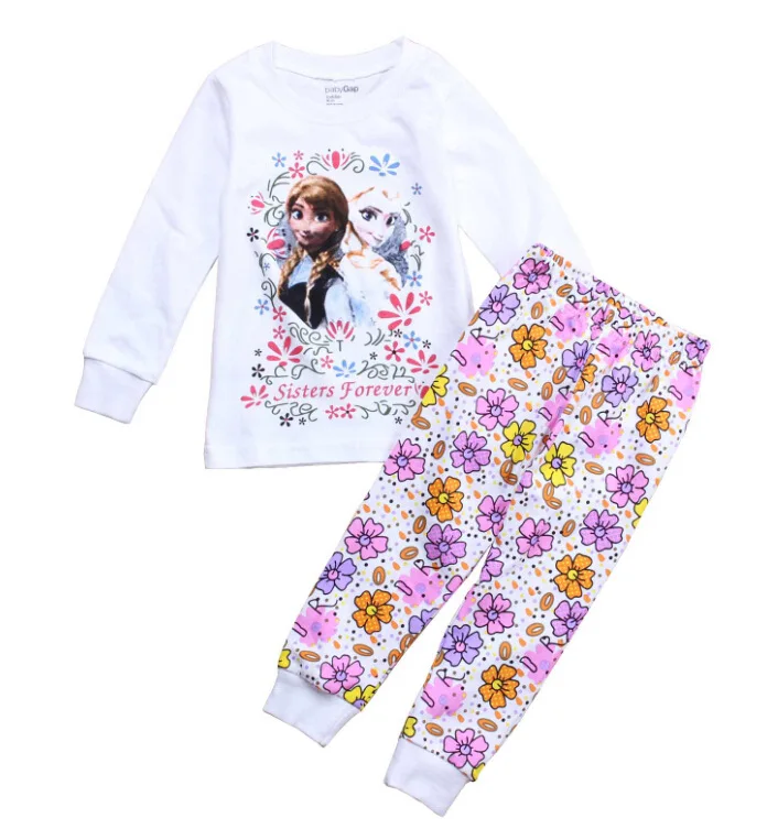 Пижамные комплекты с героями мультфильмов для детей от 2 до 7 лет хлопковый комплект одежды с длинными рукавами, весенне-зимний детский пижамный комплект, одежда для сна для маленьких девочек и мальчиков, LS177 - Цвет: model 12