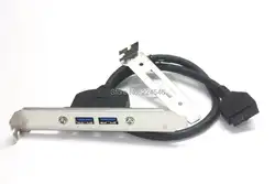 40 см USB 3,0 двойной женский кронштейн до 20 pin для материнской платы кабель