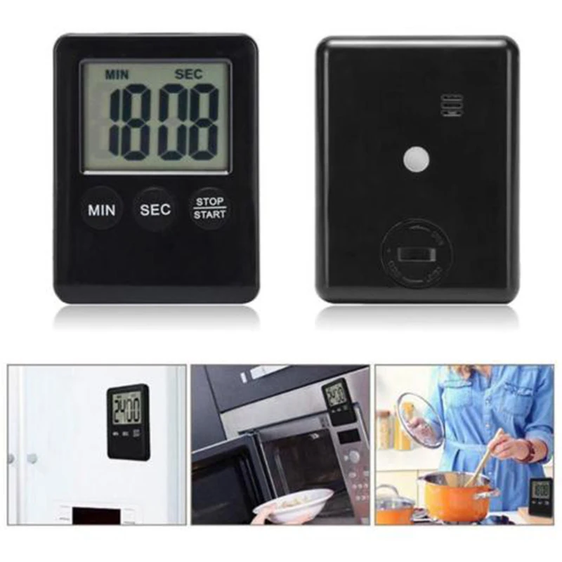 

1pcs Egg Perfect Color Changing Timer Mini Kitchen Bathroom Thin LCD Digital Timer Clock Reminder With Magnet Timer tools