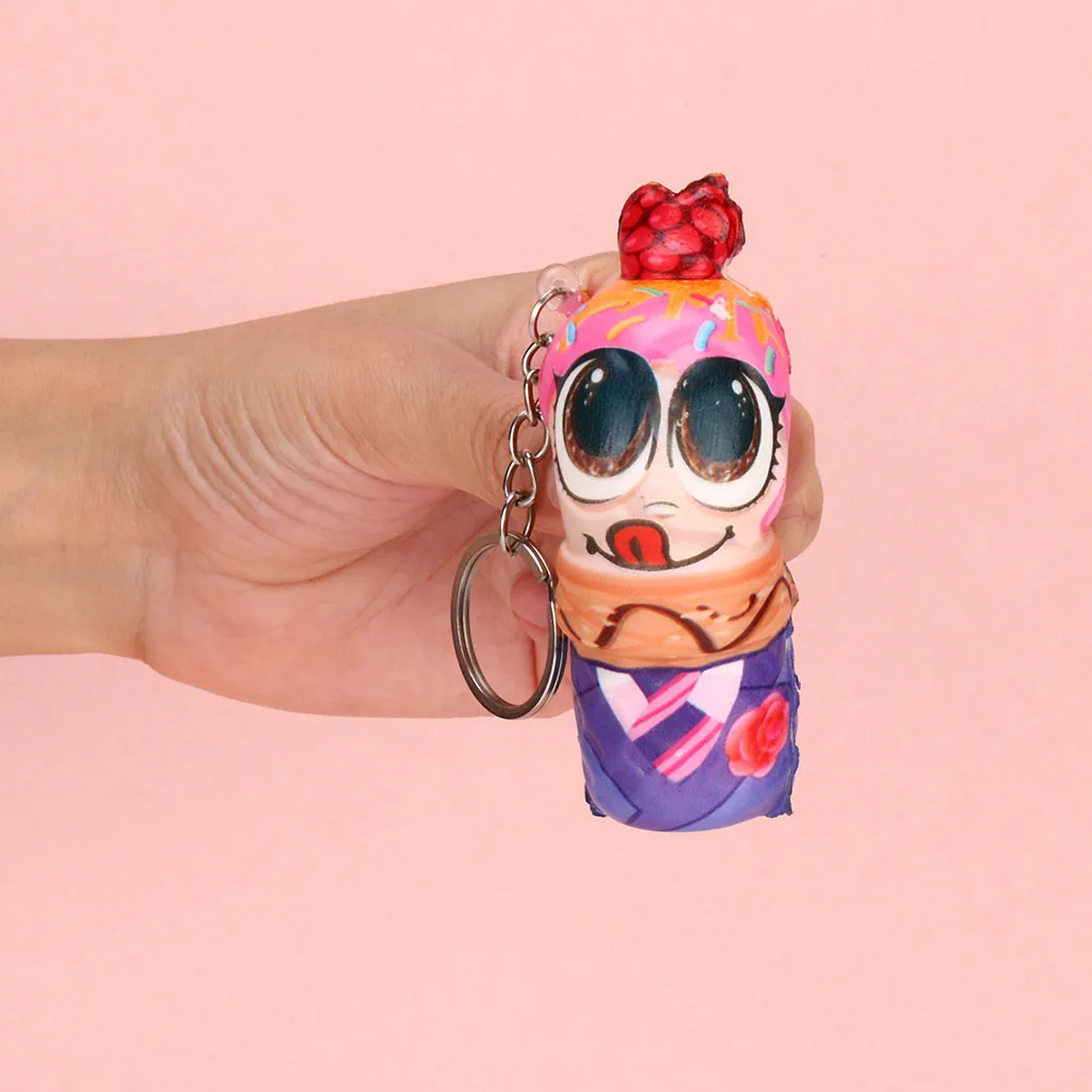 

Mini Cute Ice Cream Squishies Doll Slow Rising Anti Stress Keychain Accessories Scented Phone Strap Squeeze Toy Kid Gift