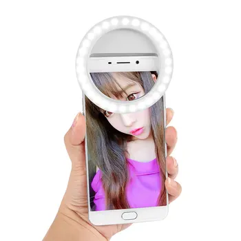 

Rechargeable 30-LED Smartphone Selfie Ring Light Fill Lights Clip on phone